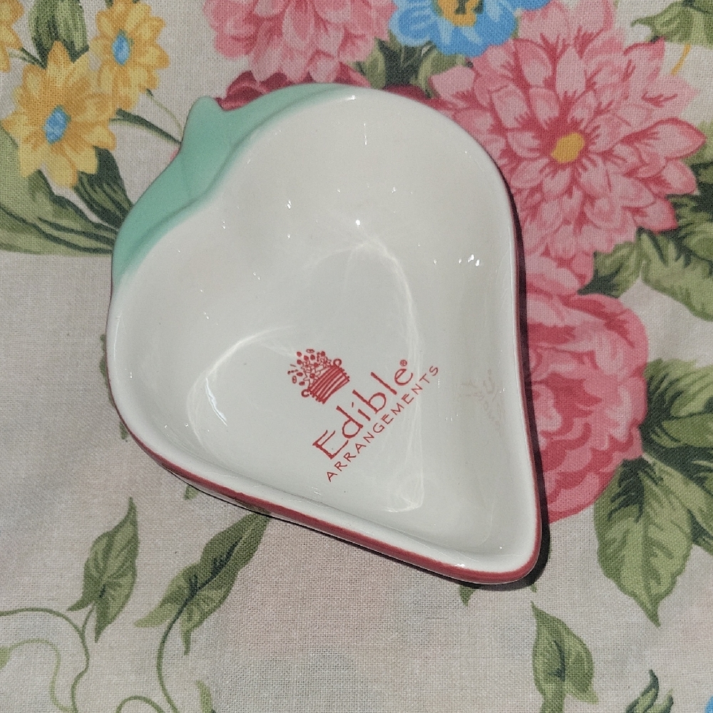 White and Green Ceramic Dish